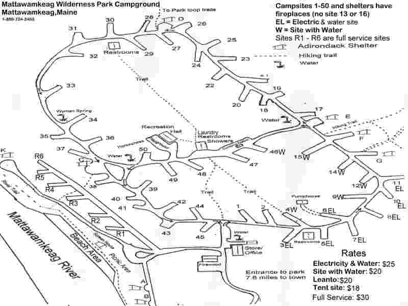 Map of Mattawamkeag Wilderness Park Campground